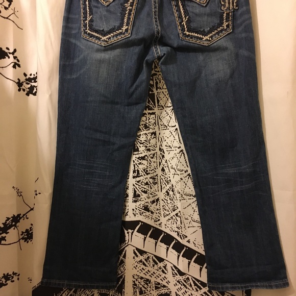 Miss Me Distressed Embellished Flap Back Pockets Cropped Ankle Jeans - Picture 7 of 12